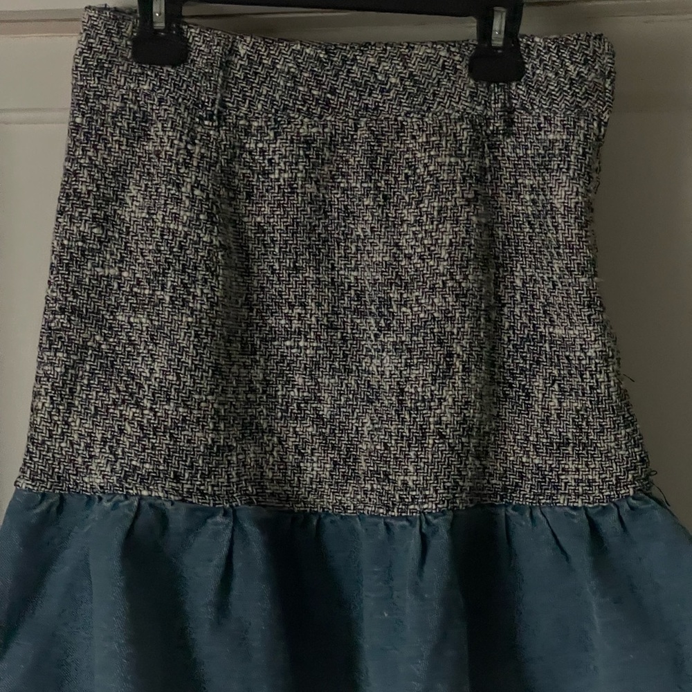 Zara Half Denim Skirt. Cute, flattering, and perfect for any occasion.
